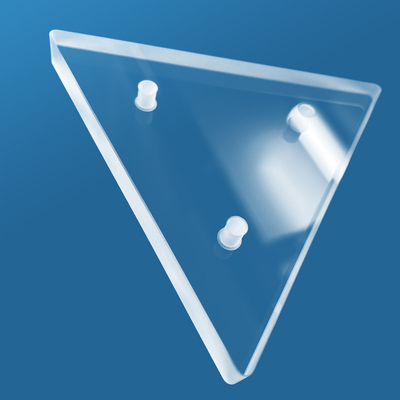 High temperature resistant transparent triangular shape quartz plate with hole